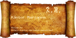 Kántor Marianna névjegykártya